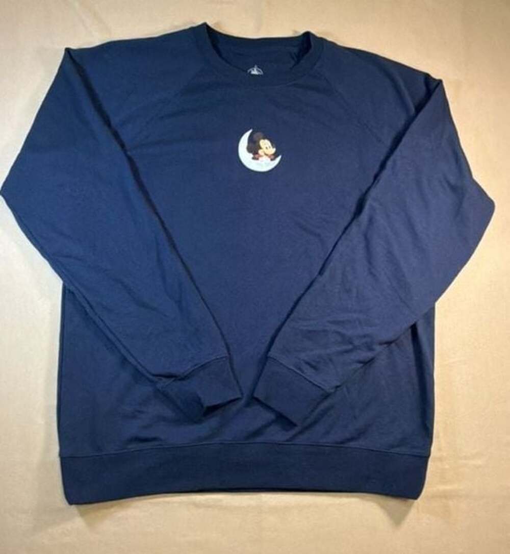 Disney Parks Mickey Mouse Moon Navy Blue Crewneck Sweatshirt XL DVC
